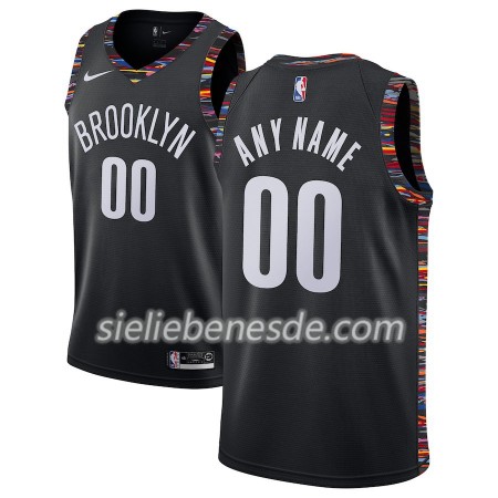 Herren NBA Brooklyn Nets Trikot 2018-19 Nike City Edition Schwarz Swingman - Benutzerdefinierte
